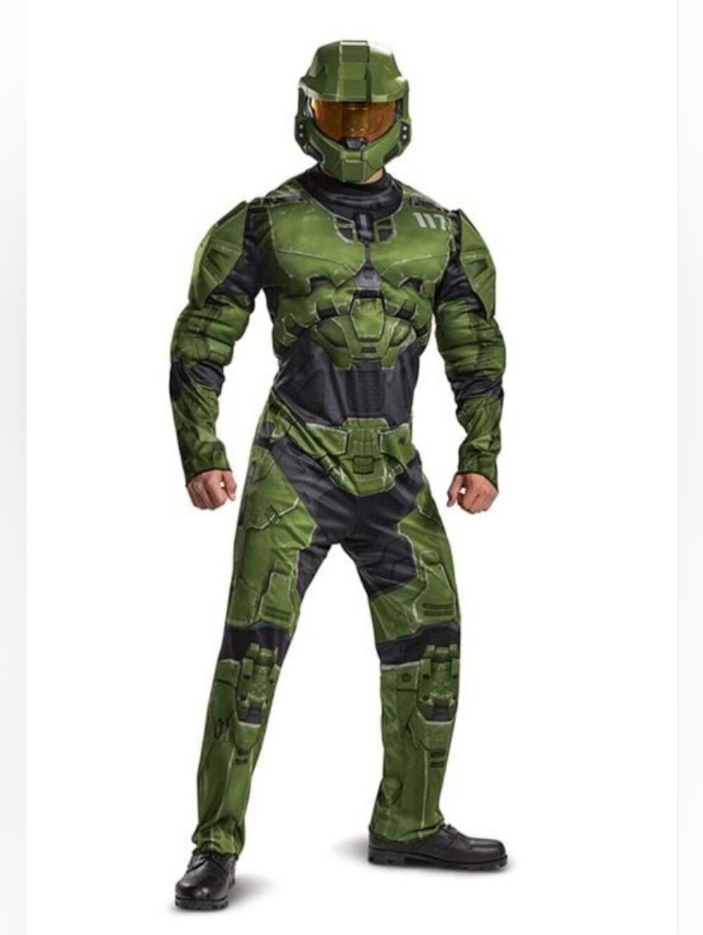 Adult Halo Infinite Master Chief Muscle Costume NIP Size:  XL (14/16)